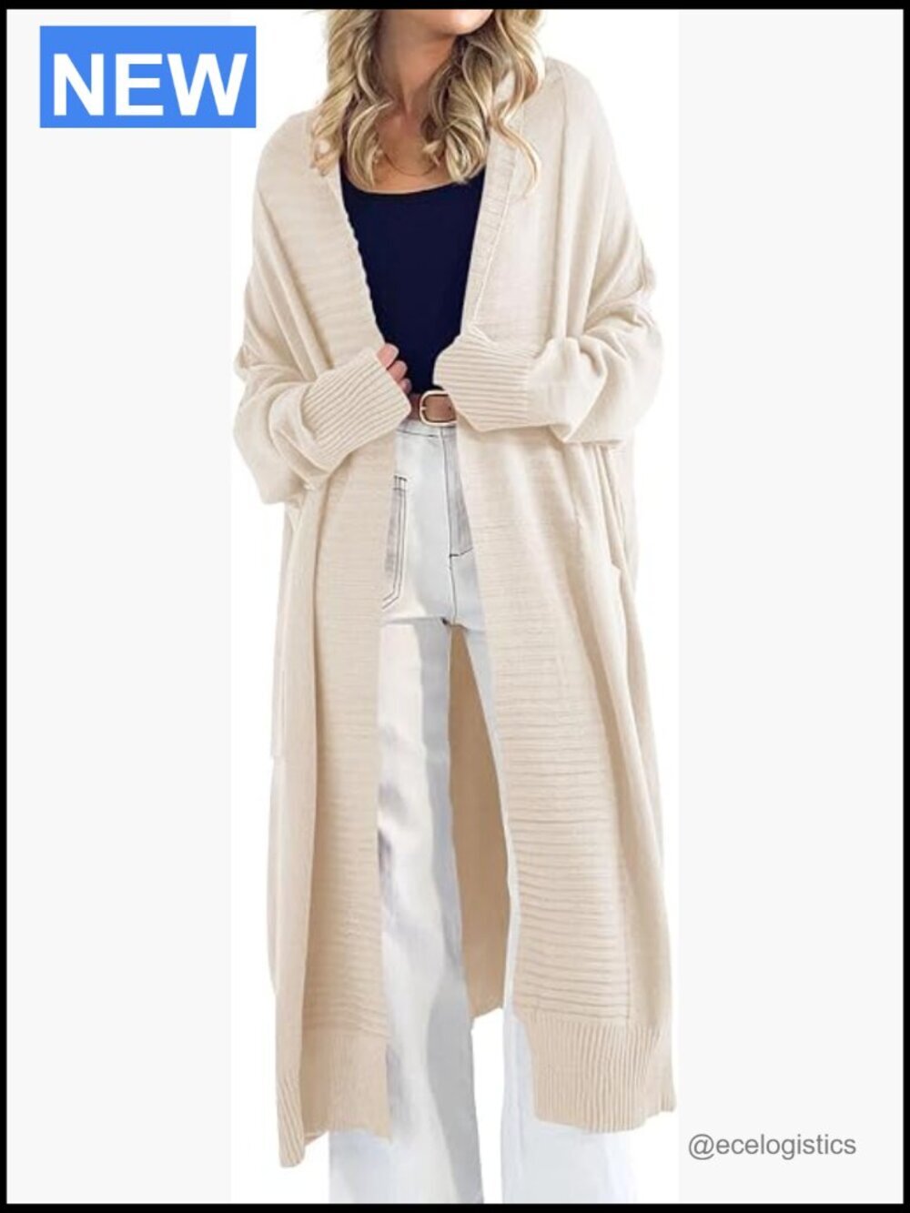 Oversized Chunky Knit Long Cardigan Sweater with Pockets